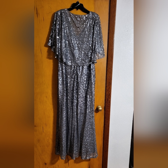 Silver Sequin Ball Gown - Picture 2 of 2